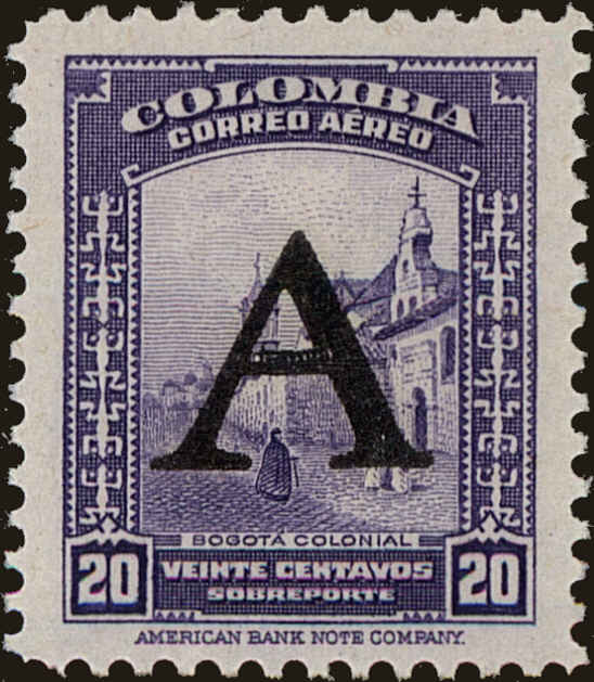 Front view of Colombia C189 collectors stamp