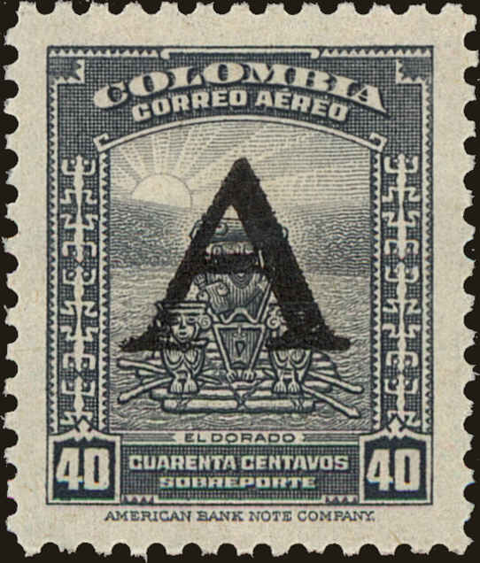 Front view of Colombia C191 collectors stamp