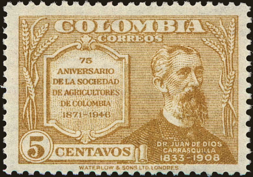 Front view of Colombia 572 collectors stamp