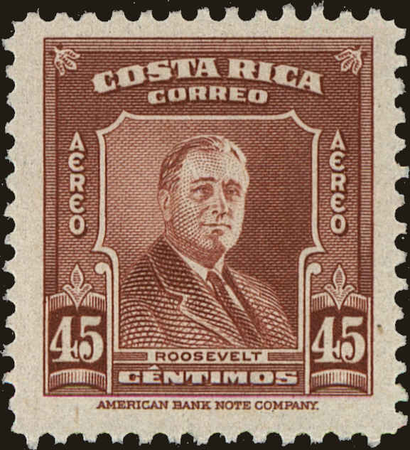 Front view of Costa Rica C162 collectors stamp