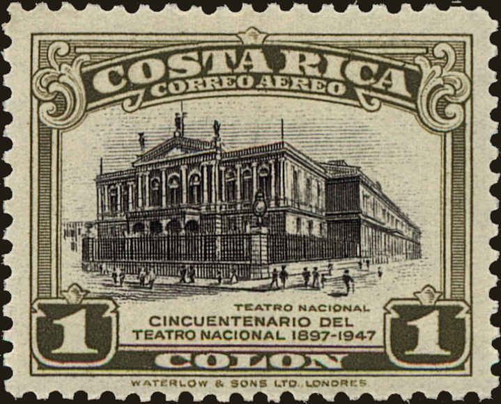 Front view of Costa Rica C174 collectors stamp