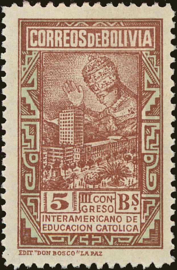 Front view of Bolivia 329 collectors stamp