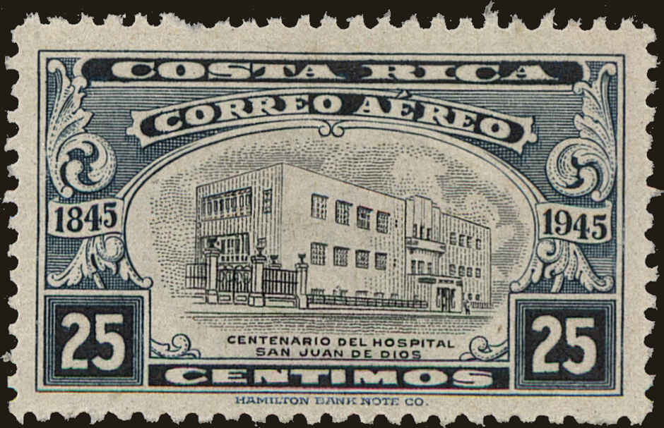 Front view of Costa Rica C131 collectors stamp
