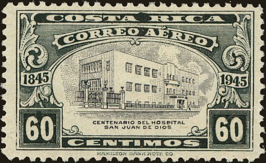 Front view of Costa Rica C135 collectors stamp