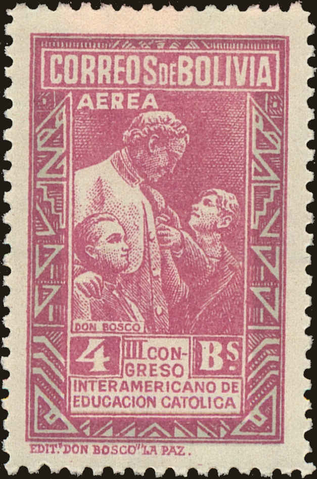 Front view of Bolivia C121 collectors stamp