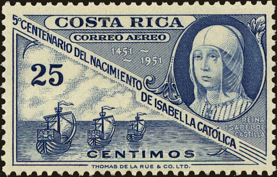 Front view of Costa Rica C213 collectors stamp