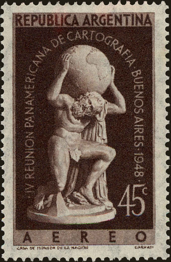 Front view of Argentina C55 collectors stamp