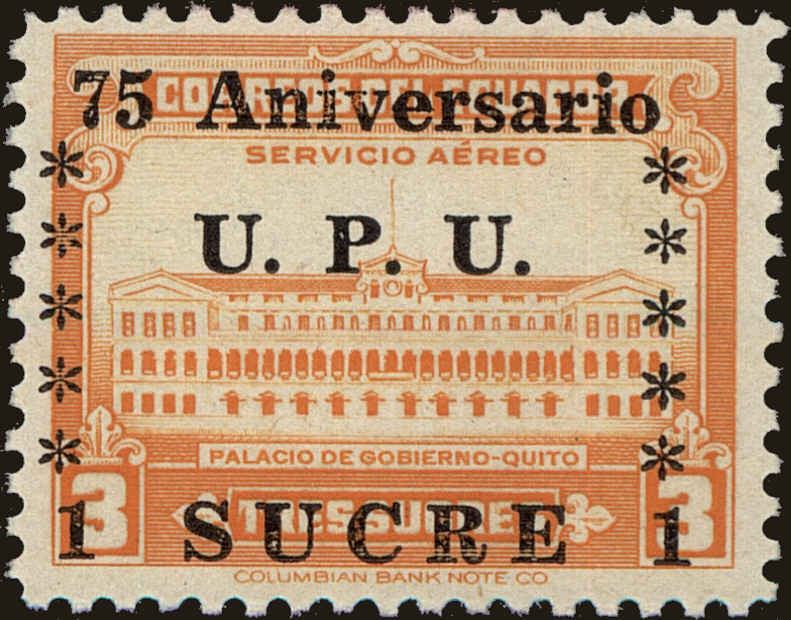 Front view of Ecuador C212 collectors stamp