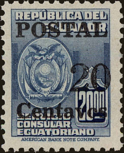 Front view of Ecuador 568 collectors stamp