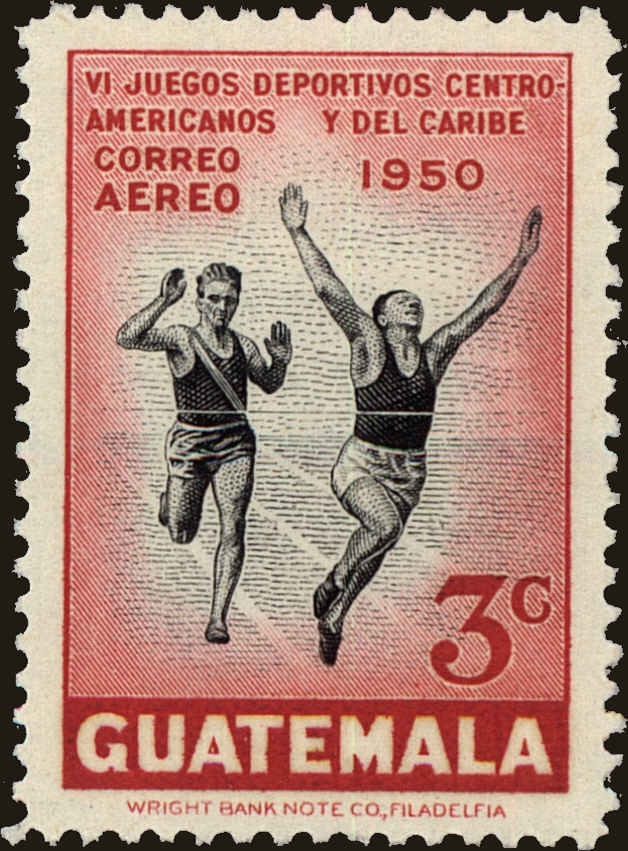 Front view of Guatemala C172 collectors stamp