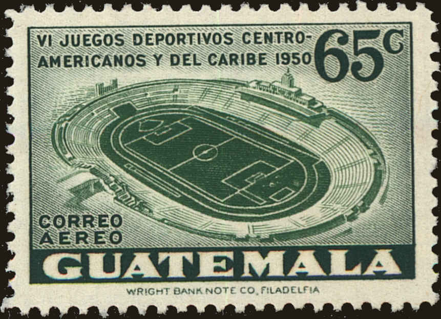 Front view of Guatemala C176 collectors stamp