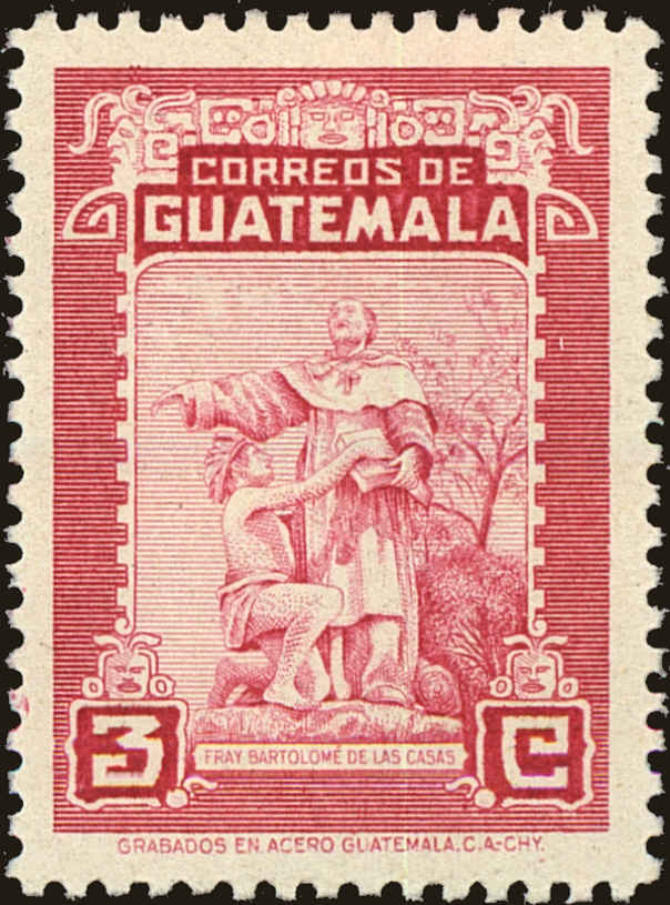 Front view of Guatemala 328 collectors stamp
