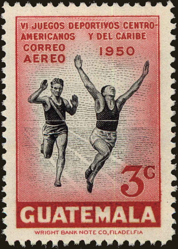 Front view of Guatemala C172 collectors stamp