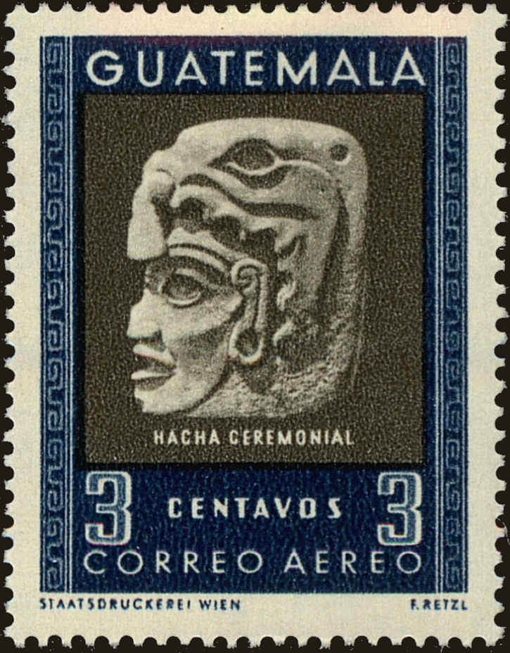 Front view of Guatemala C182 collectors stamp