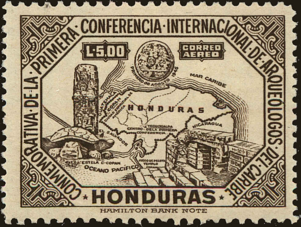 Front view of Honduras C169 collectors stamp