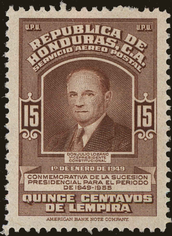 Front view of Honduras C174 collectors stamp