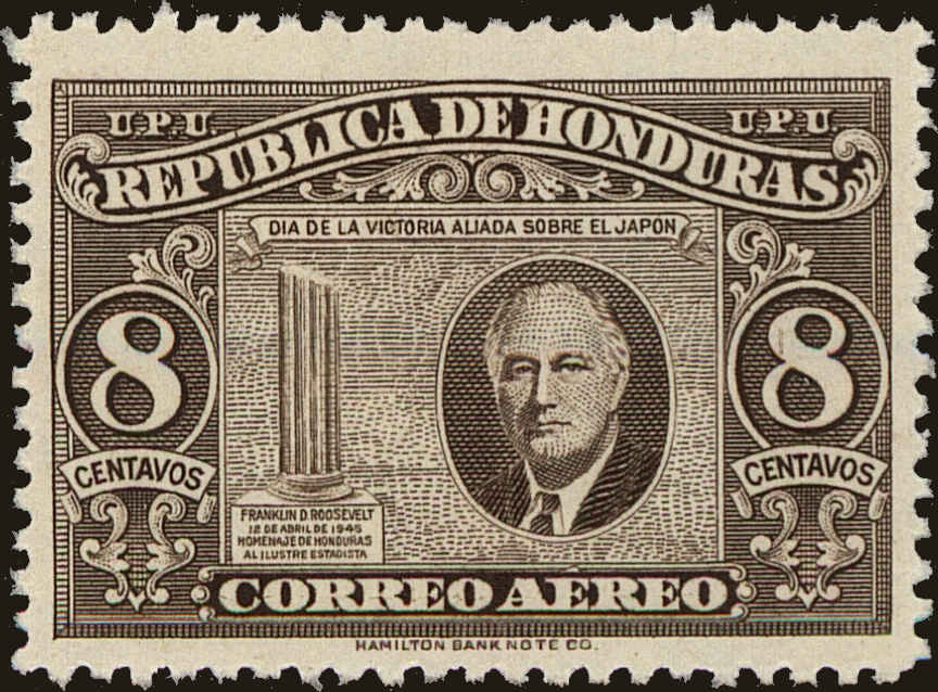 Front view of Honduras C163 collectors stamp