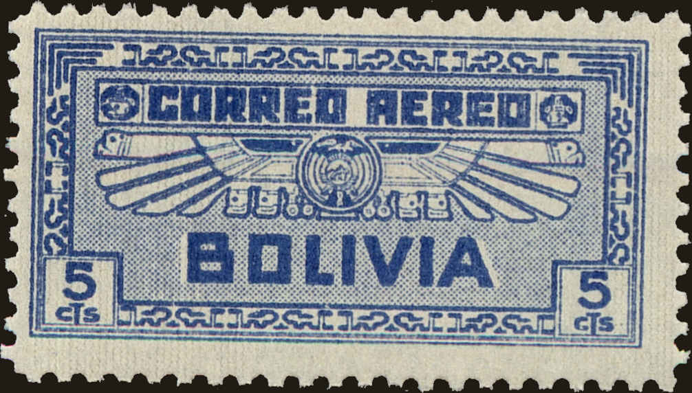 Front view of Bolivia C35 collectors stamp