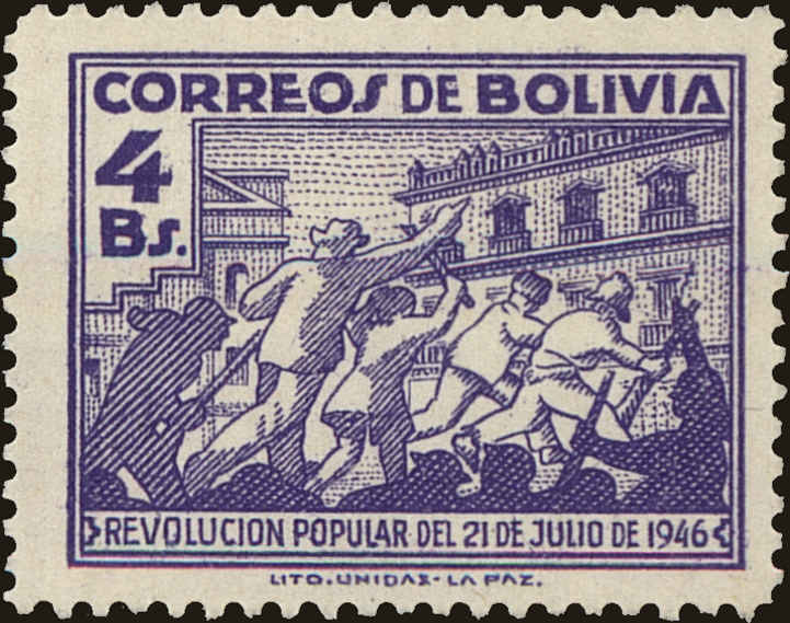 Front view of Bolivia 322 collectors stamp