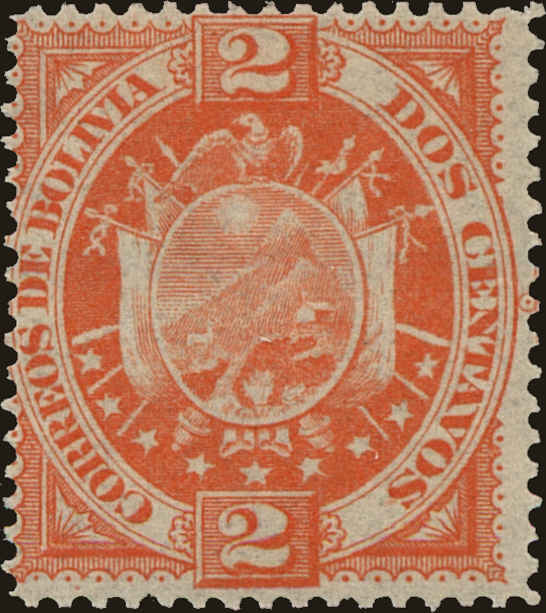 Front view of Bolivia 41 collectors stamp