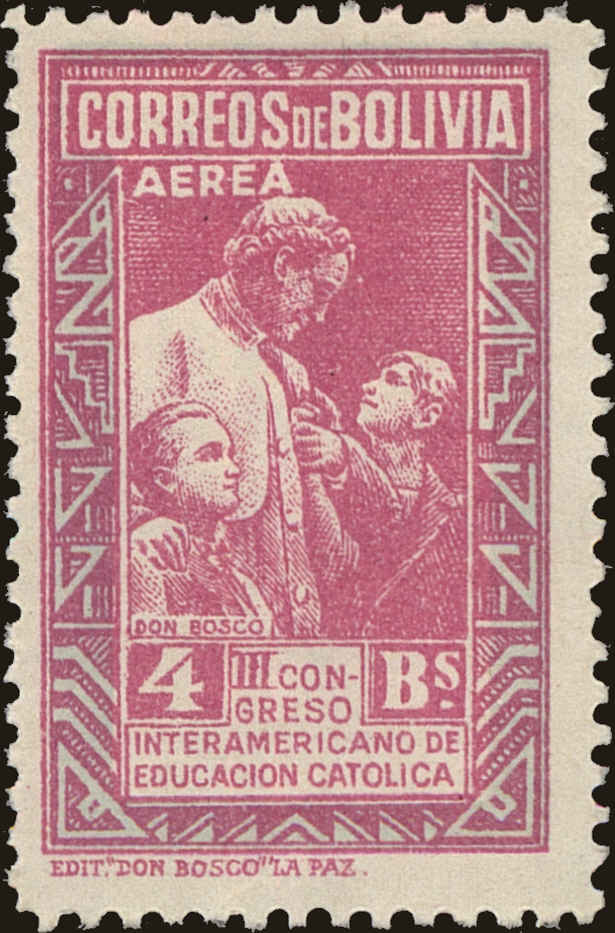 Front view of Bolivia C121 collectors stamp