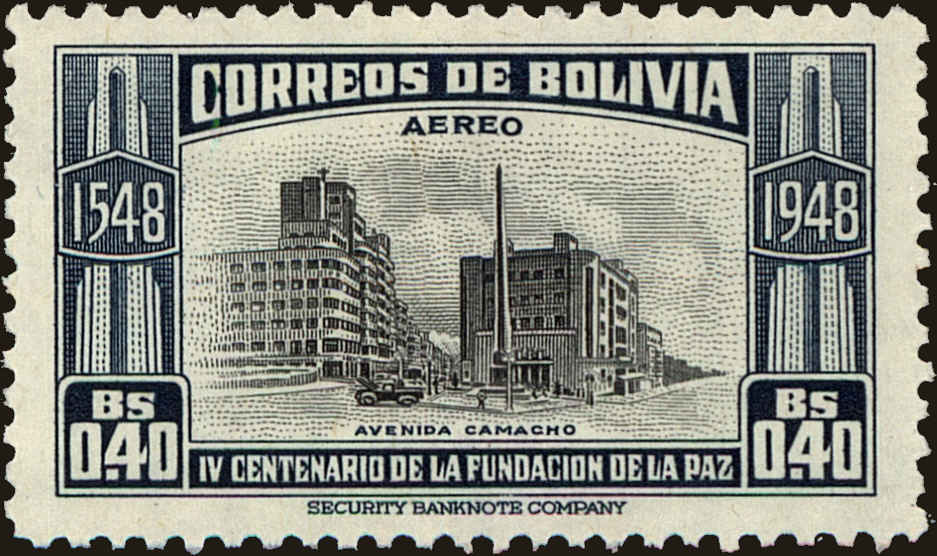 Front view of Bolivia C142 collectors stamp