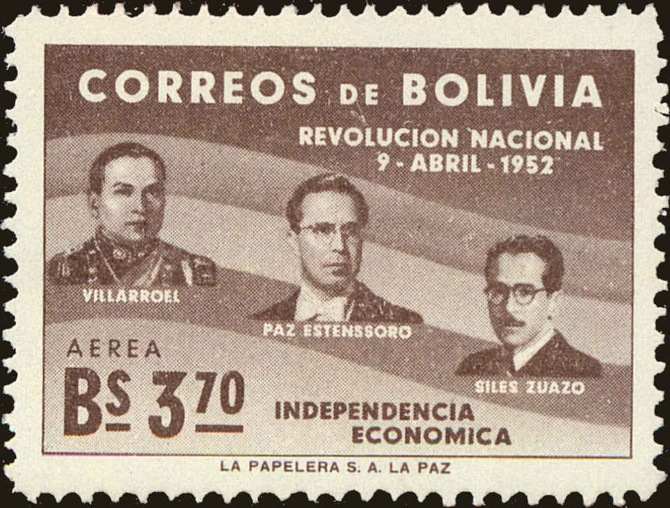 Front view of Bolivia C169 collectors stamp