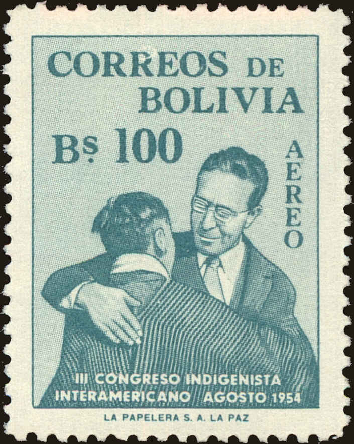 Front view of Bolivia C180 collectors stamp