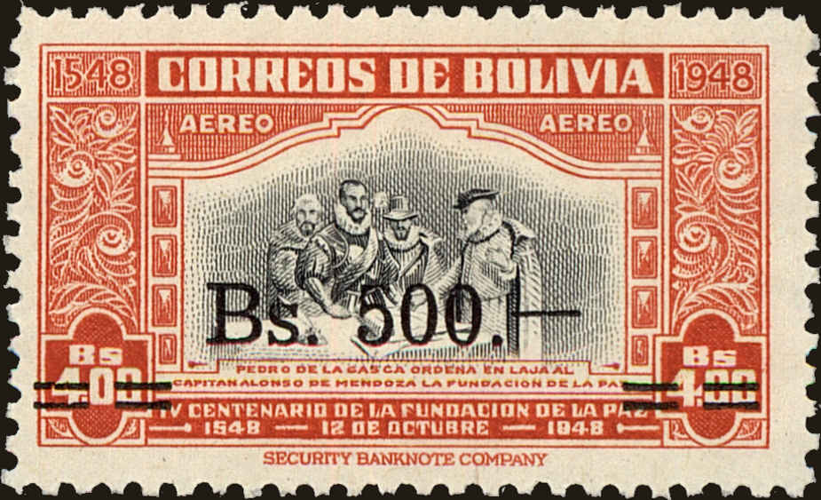 Front view of Bolivia C189 collectors stamp