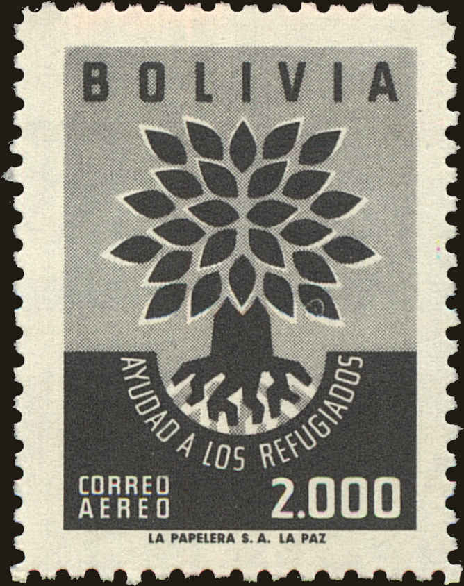 Front view of Bolivia C216 collectors stamp