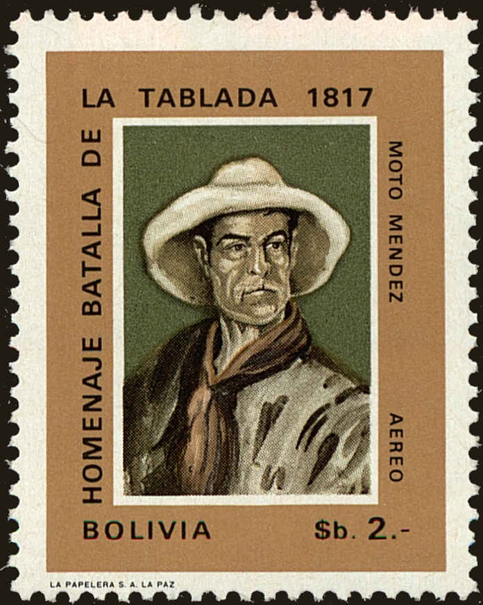 Front view of Bolivia C280 collectors stamp