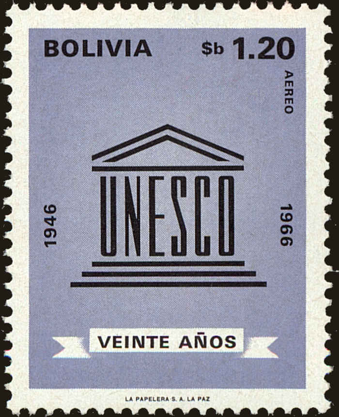 Front view of Bolivia C289 collectors stamp