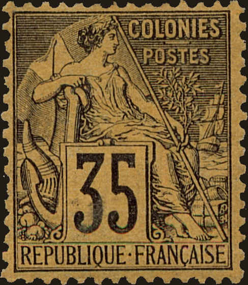 Front view of French Colonies General Issue 56 collectors stamp