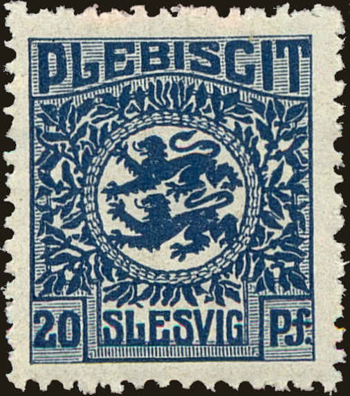Front view of Schleswig 6 collectors stamp