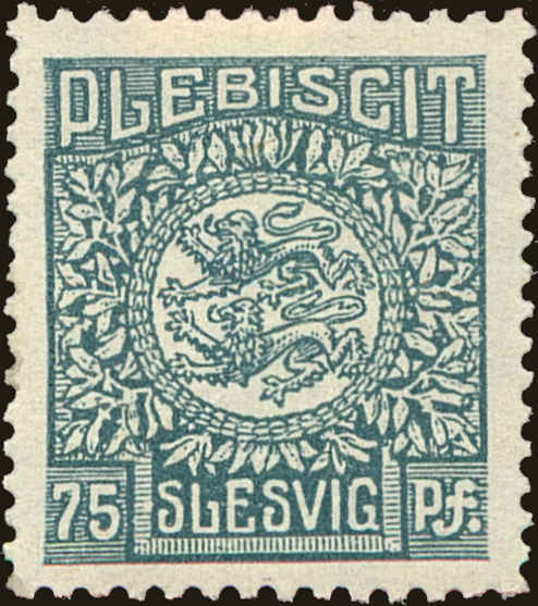 Front view of Schleswig 10 collectors stamp