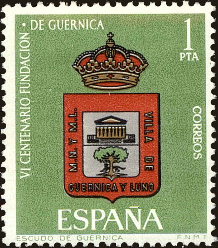 Front view of Spain 1348 collectors stamp