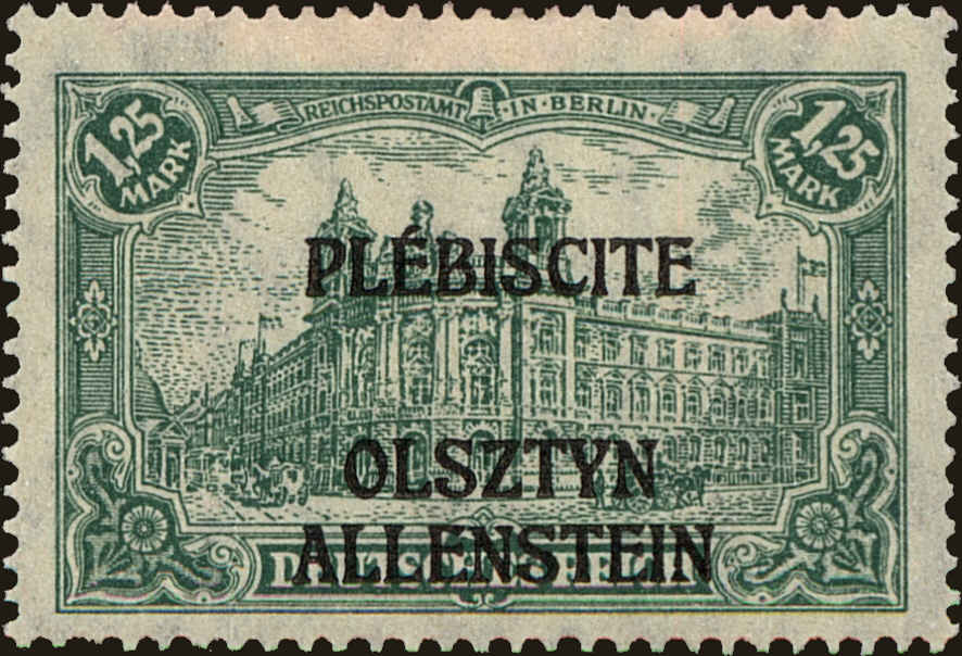 Front view of Allenstein 11 collectors stamp