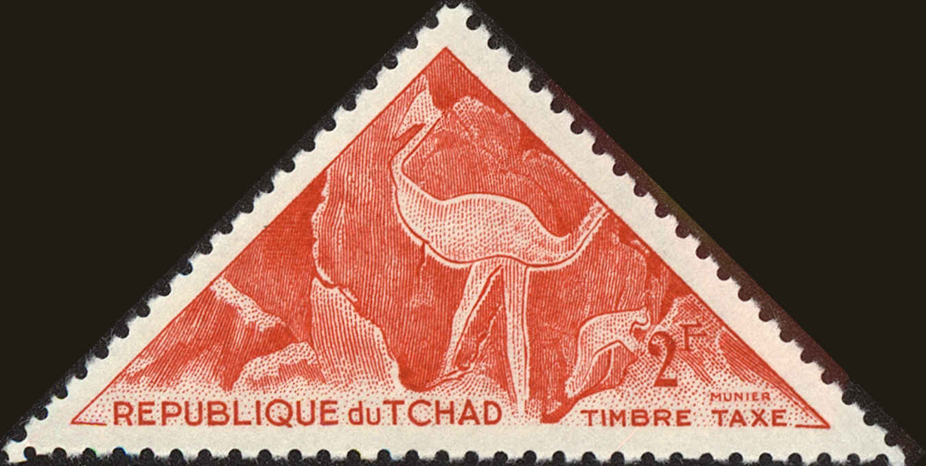 Front view of Chad J27 collectors stamp