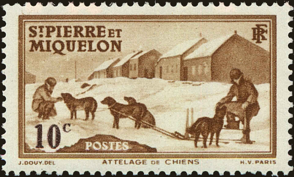 Front view of St. Pierre and Miquelon 176 collectors stamp