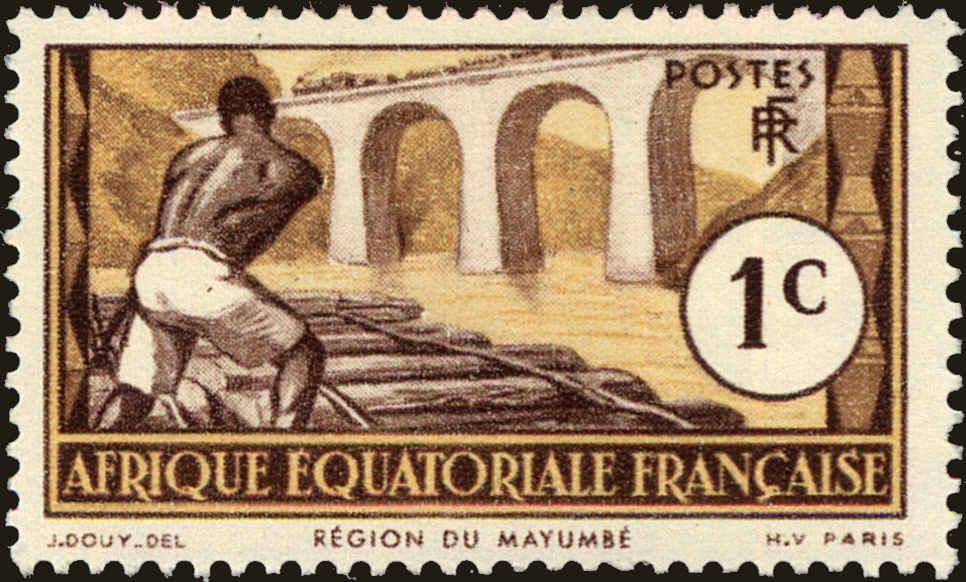 Front view of French Equatorial Africa 33 collectors stamp