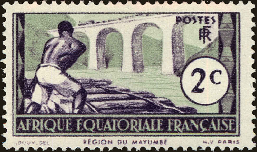 Front view of French Equatorial Africa 34 collectors stamp