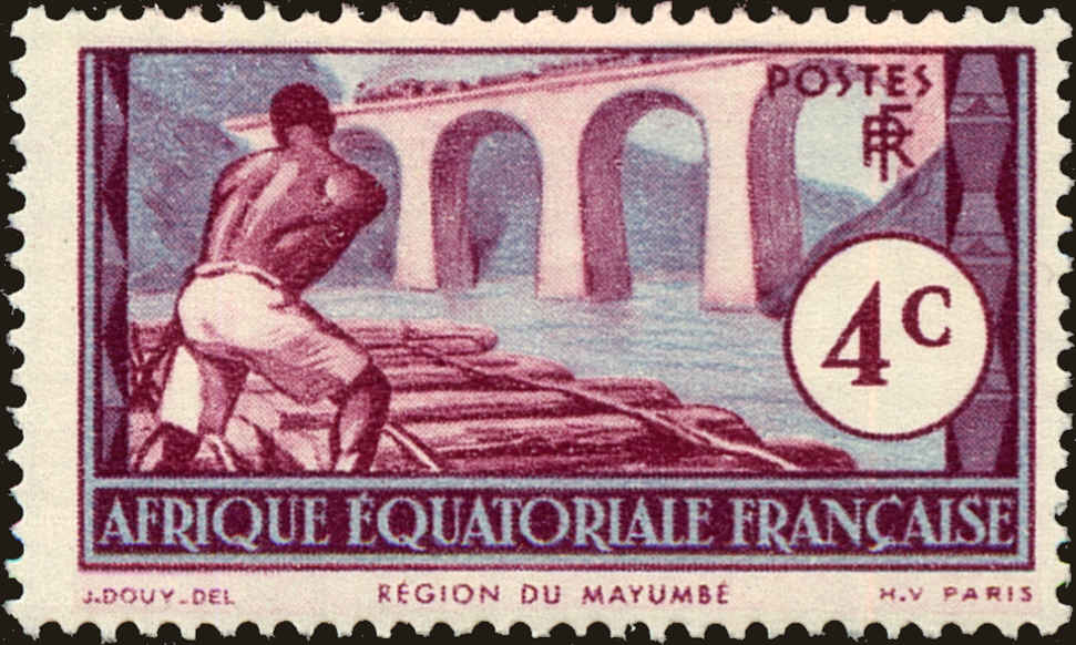 Front view of French Equatorial Africa 36 collectors stamp