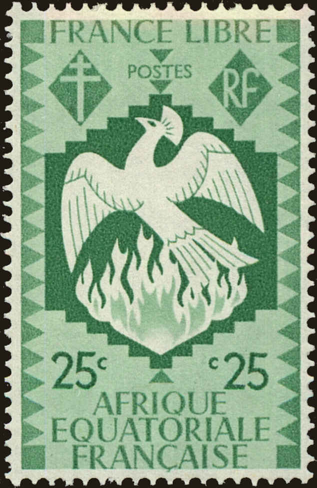 Front view of French Equatorial Africa 144 collectors stamp