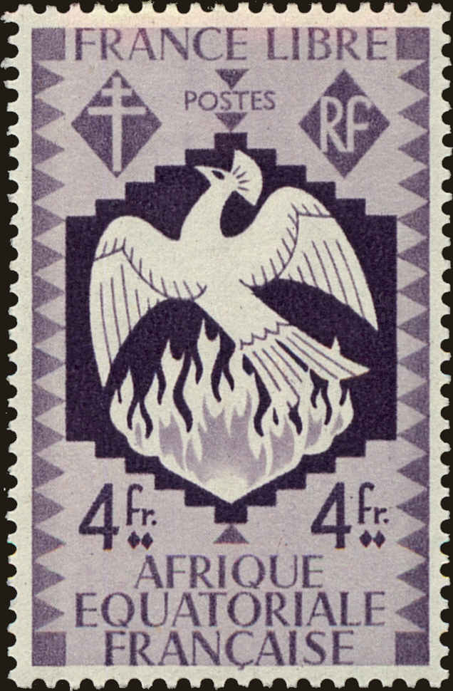 Front view of French Equatorial Africa 152 collectors stamp
