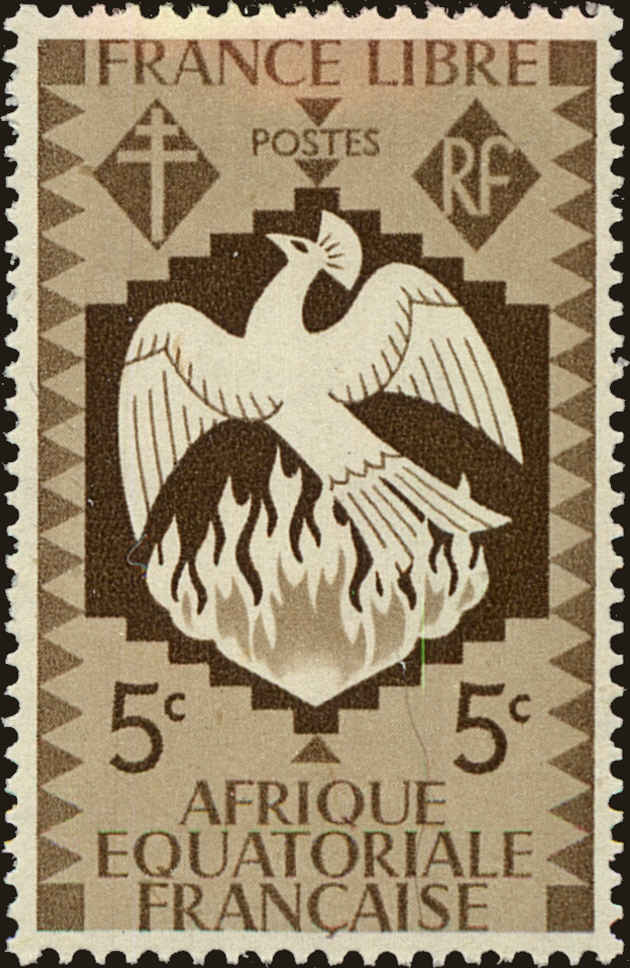 Front view of French Equatorial Africa 142 collectors stamp