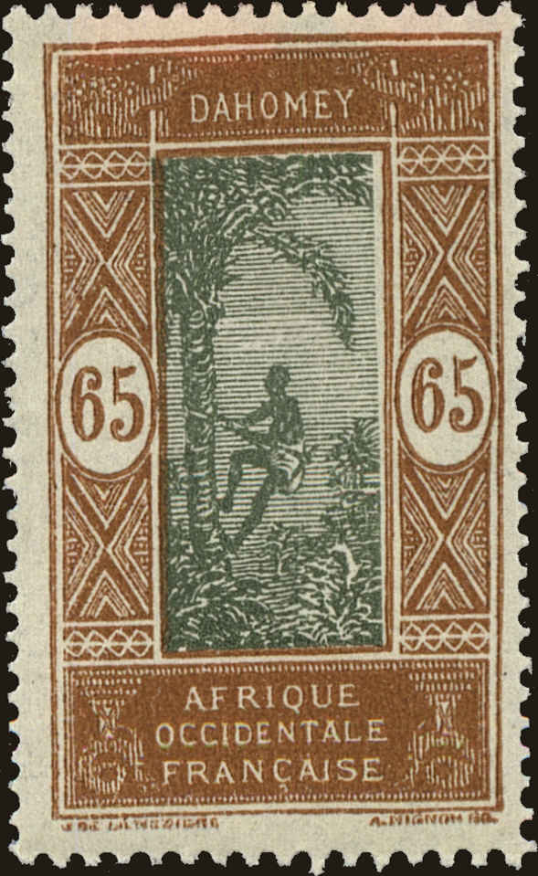 Front view of Dahomey 69 collectors stamp