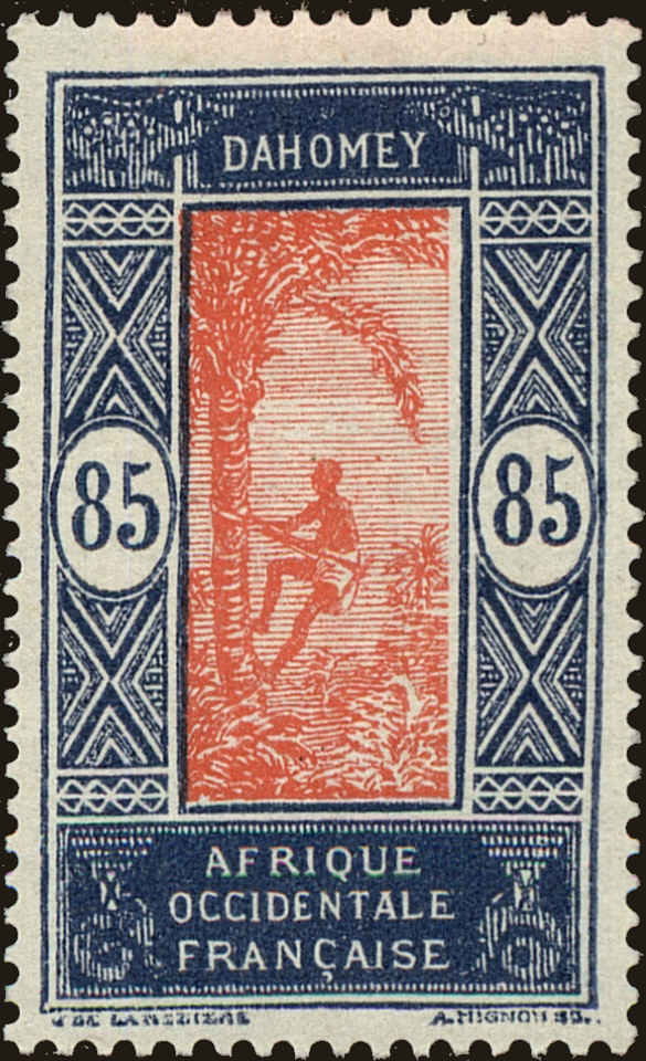Front view of Dahomey 72 collectors stamp