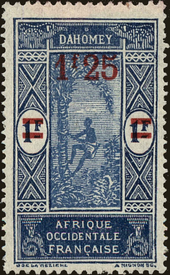 Front view of Dahomey 92 collectors stamp