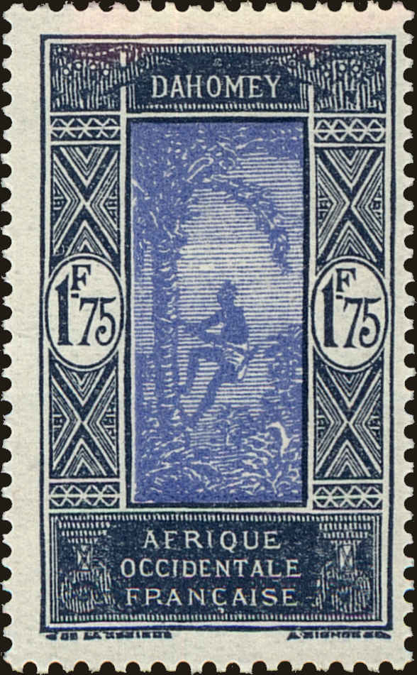 Front view of Dahomey 83 collectors stamp