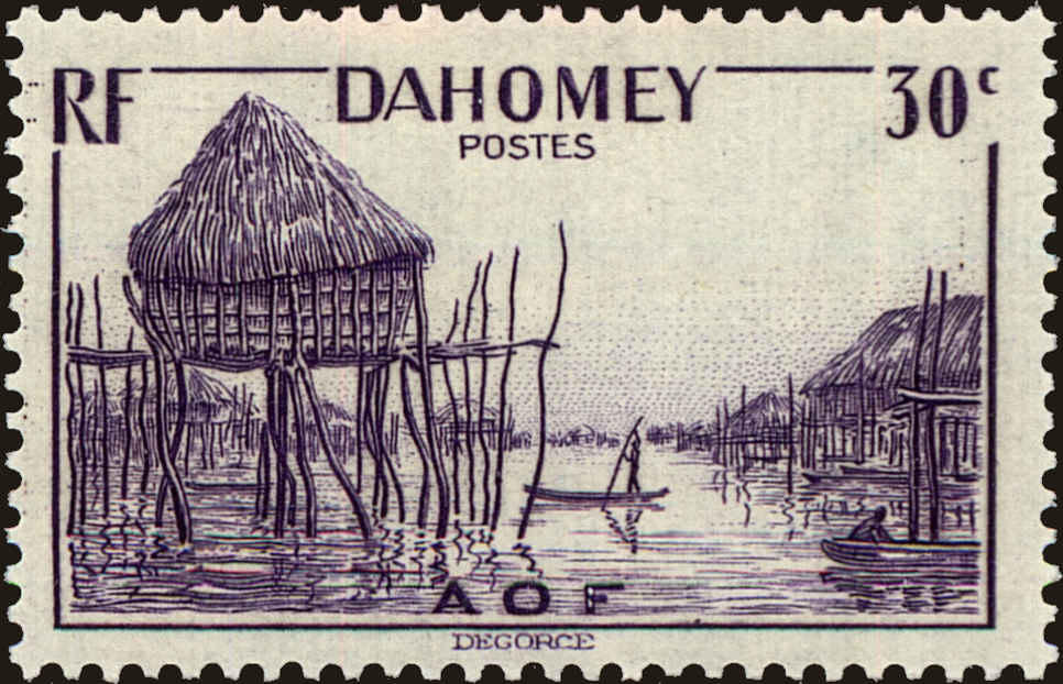 Front view of Dahomey 119 collectors stamp